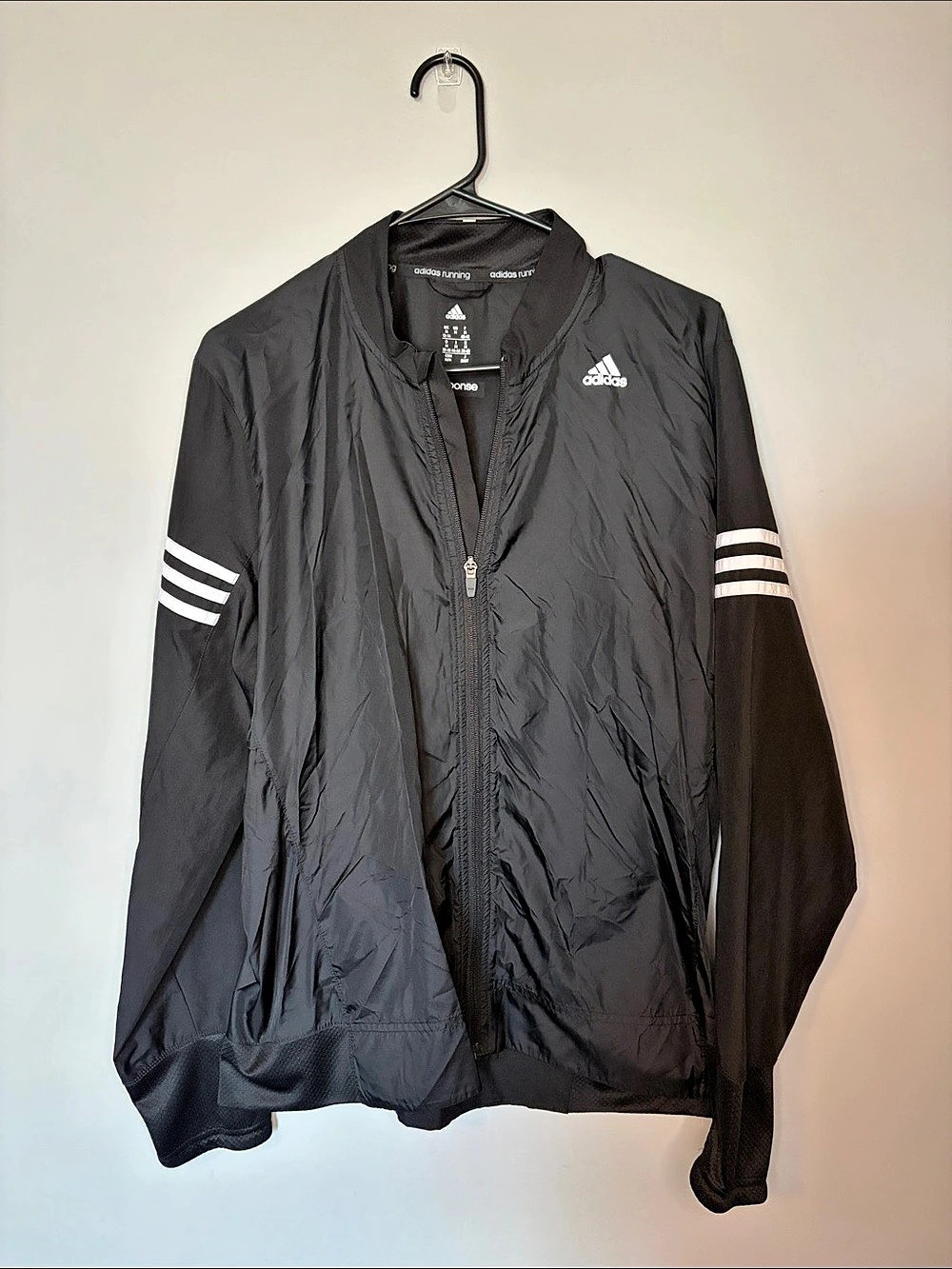 adidas Response Men's Black & White Running Jacket Size Medium